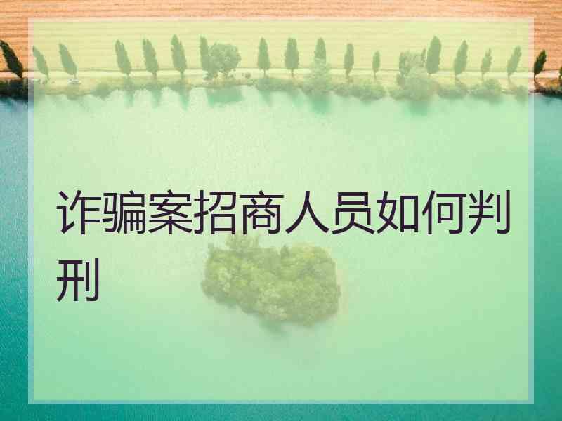 诈骗案招商人员如何判刑