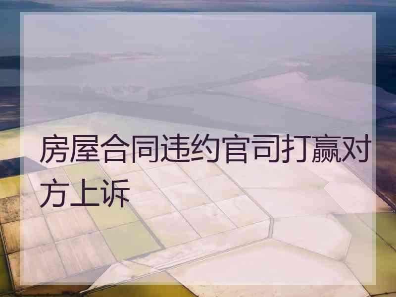 房屋合同违约官司打赢对方上诉