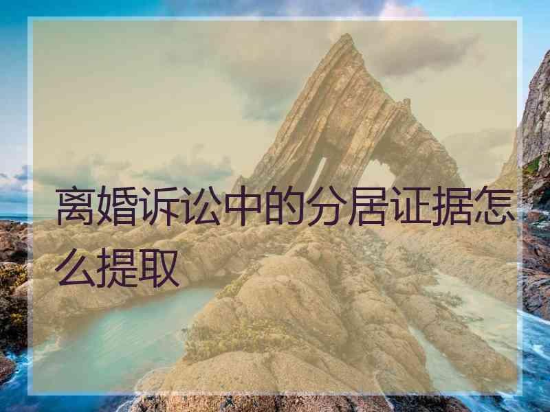 离婚诉讼中的分居证据怎么提取