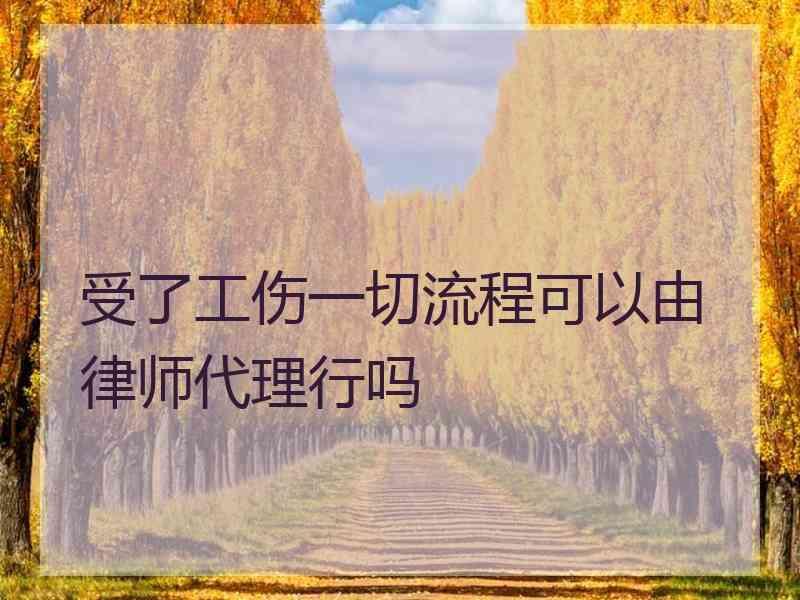 受了工伤一切流程可以由律师代理行吗