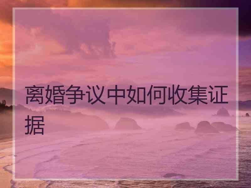 离婚争议中如何收集证据