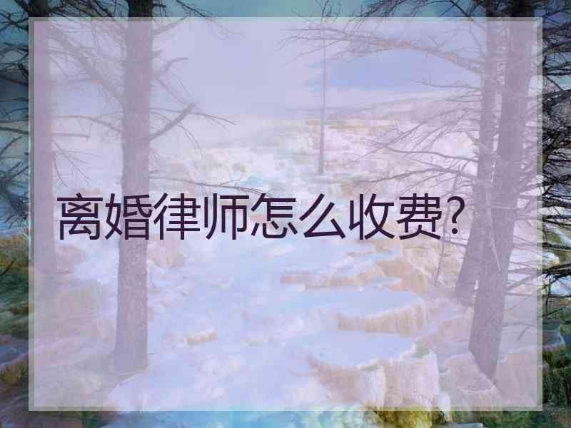 离婚律师怎么收费?