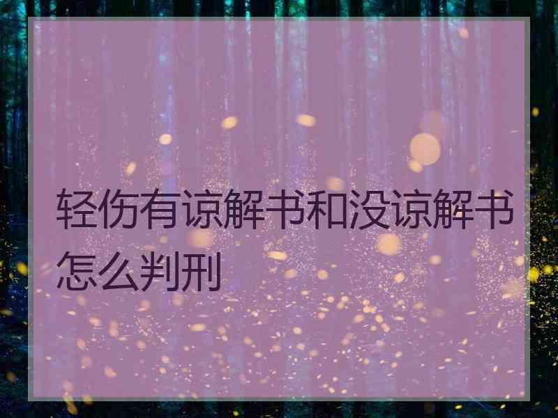 轻伤有谅解书和没谅解书怎么判刑