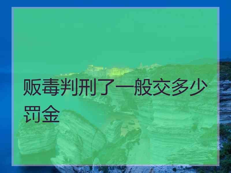 贩毒判刑了一般交多少罚金