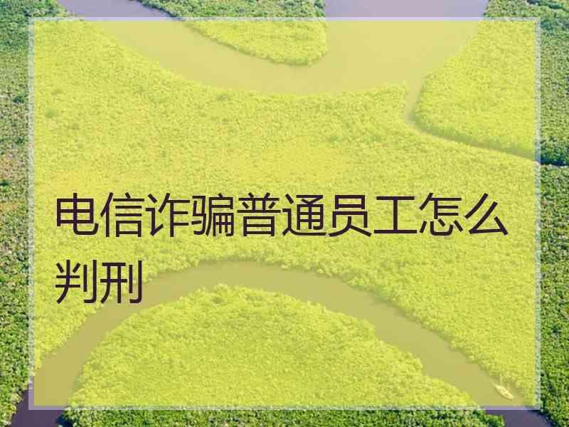 电信诈骗普通员工怎么判刑