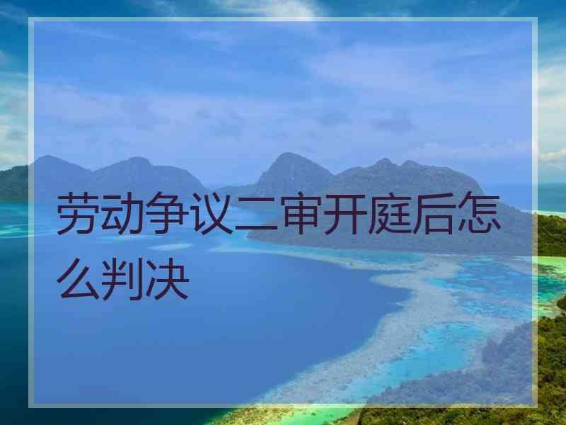 劳动争议二审开庭后怎么判决