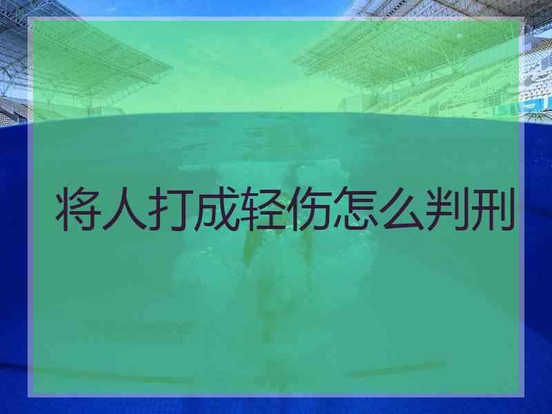 将人打成轻伤怎么判刑