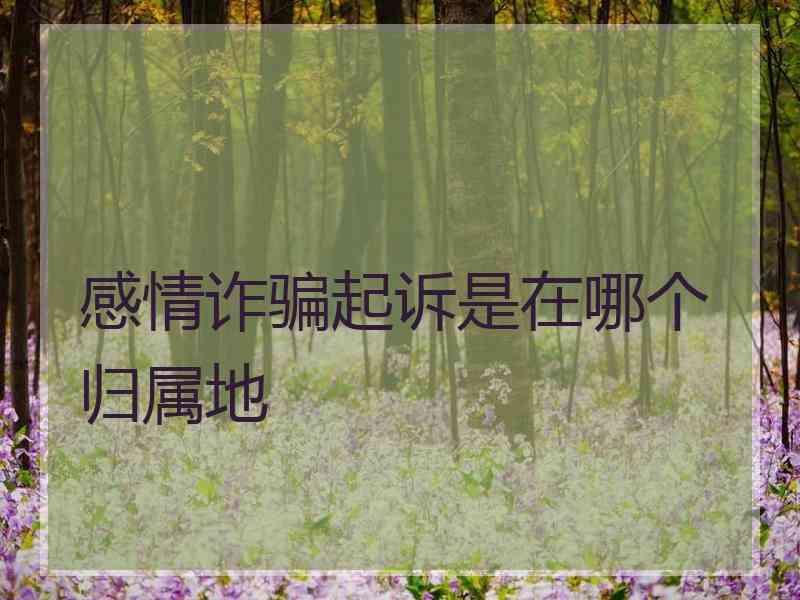 感情诈骗起诉是在哪个归属地