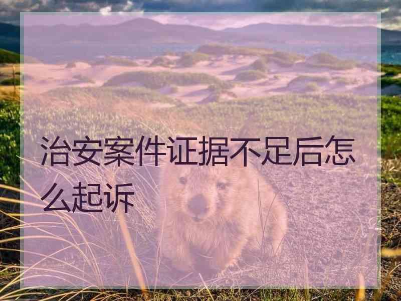 治安案件证据不足后怎么起诉