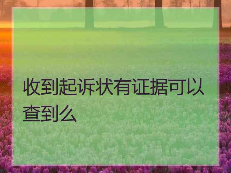 收到起诉状有证据可以查到么