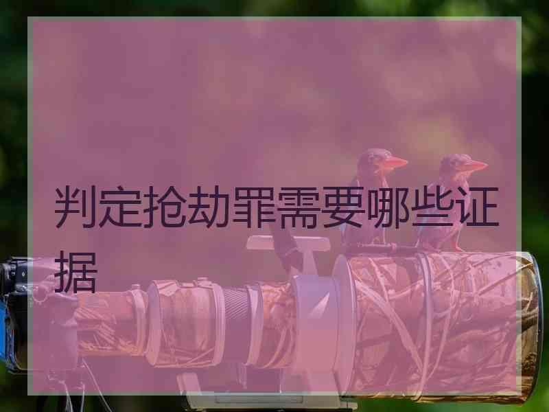 判定抢劫罪需要哪些证据