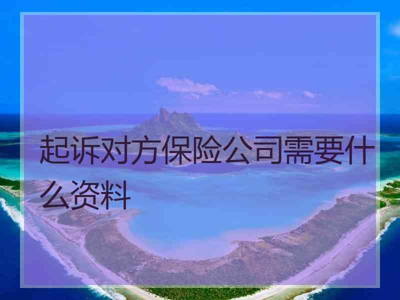 起诉对方保险公司需要什么资料