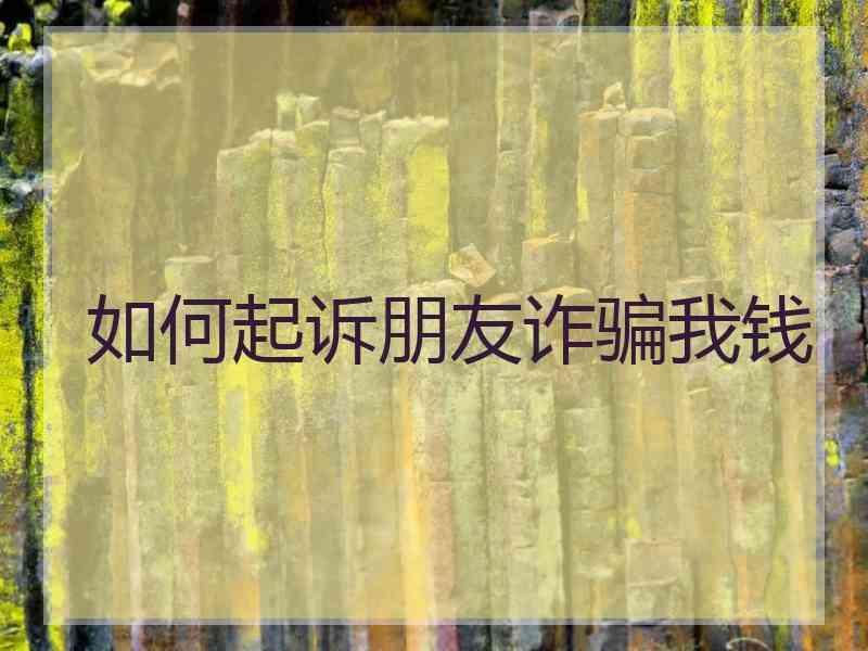 如何起诉朋友诈骗我钱