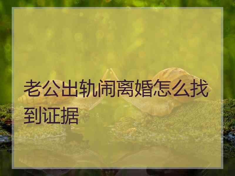 老公出轨闹离婚怎么找到证据