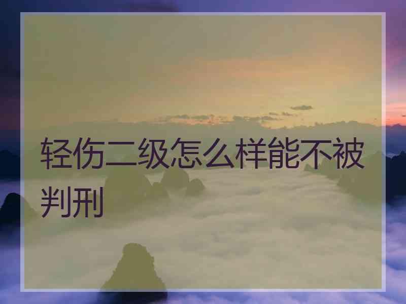 轻伤二级怎么样能不被判刑