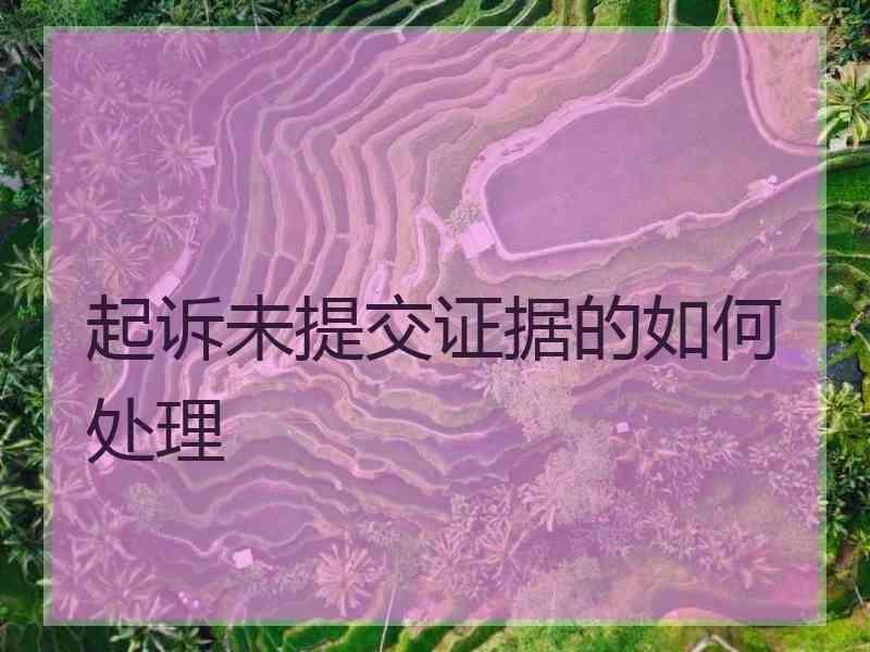 起诉未提交证据的如何处理