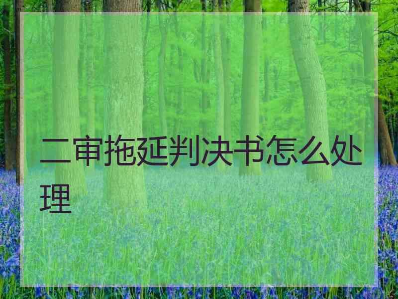 二审拖延判决书怎么处理