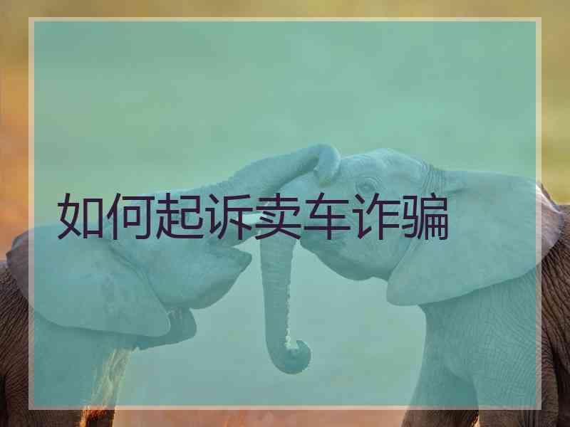 如何起诉卖车诈骗