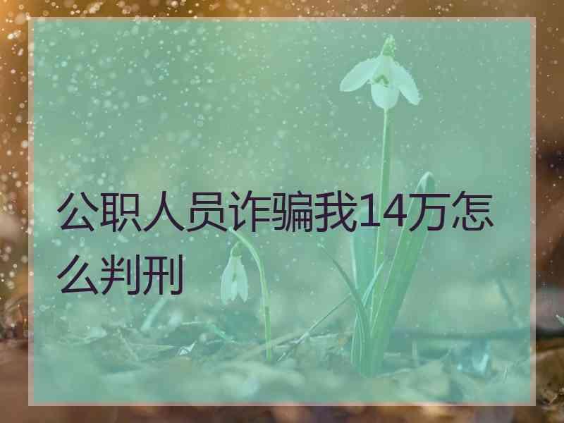 公职人员诈骗我14万怎么判刑