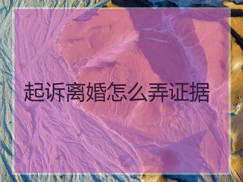 起诉离婚怎么弄证据