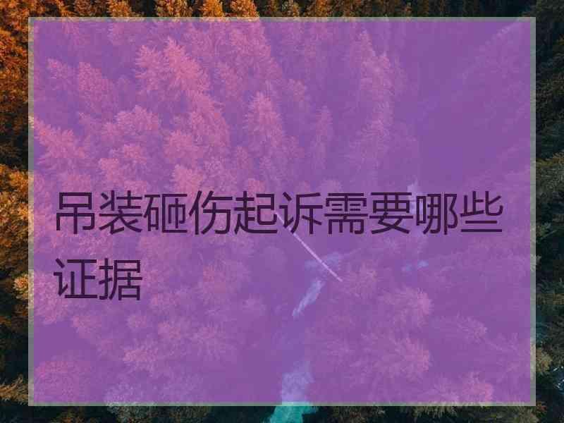 吊装砸伤起诉需要哪些证据