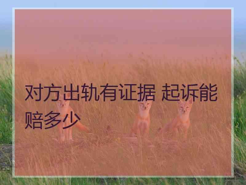 对方出轨有证据 起诉能赔多少