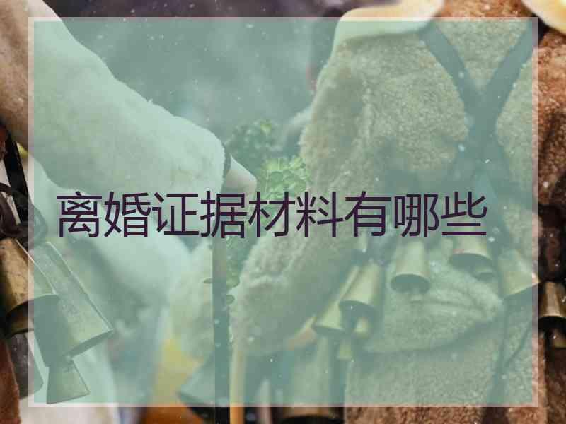 离婚证据材料有哪些