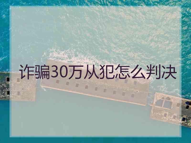 诈骗30万从犯怎么判决