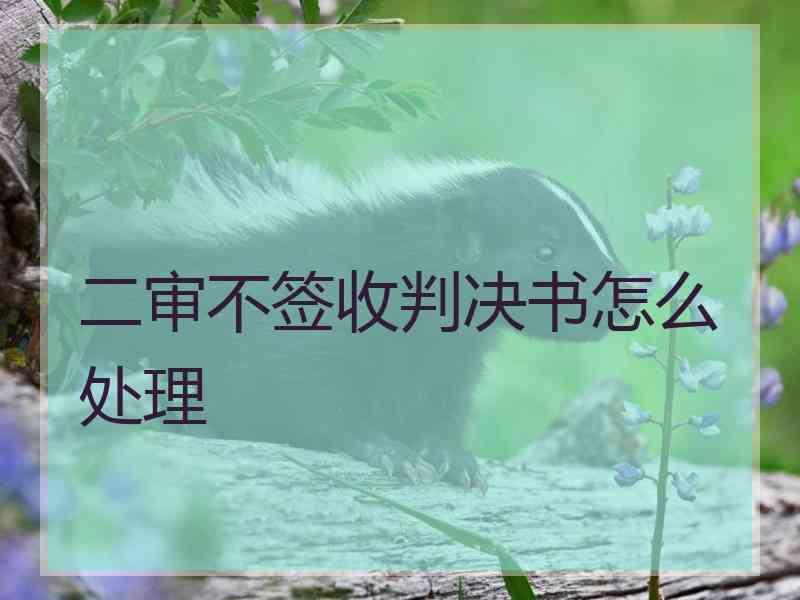 二审不签收判决书怎么处理