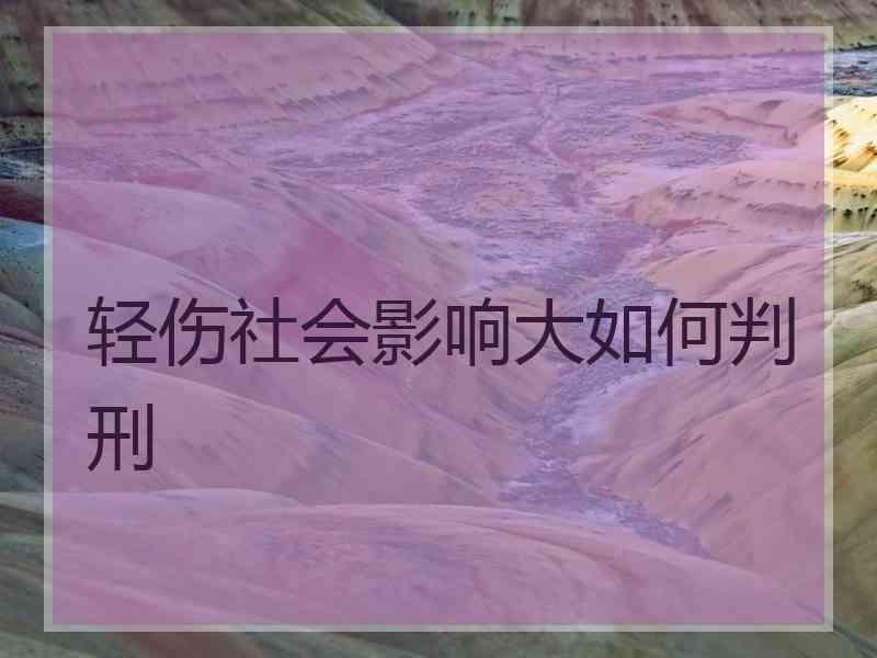 轻伤社会影响大如何判刑