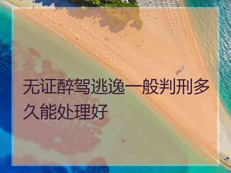 无证醉驾逃逸一般判刑多久能处理好