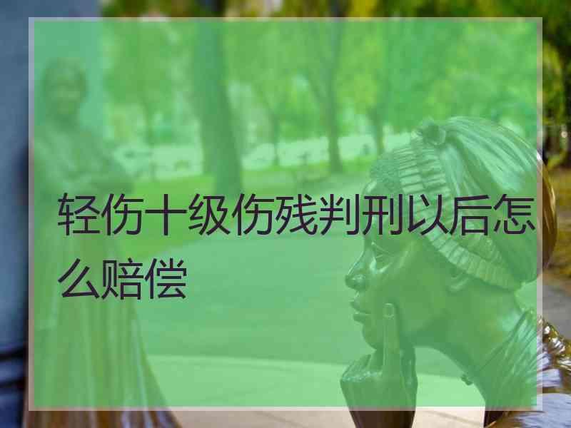 轻伤十级伤残判刑以后怎么赔偿