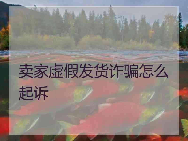 卖家虚假发货诈骗怎么起诉