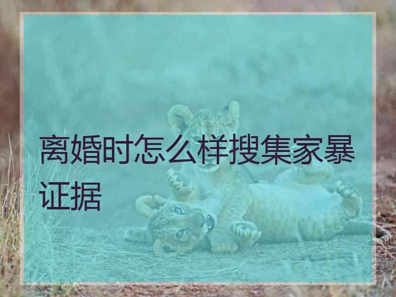 离婚时怎么样搜集家暴证据