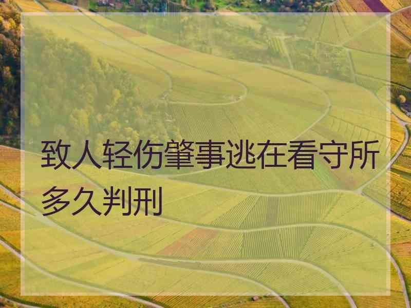 致人轻伤肇事逃在看守所多久判刑