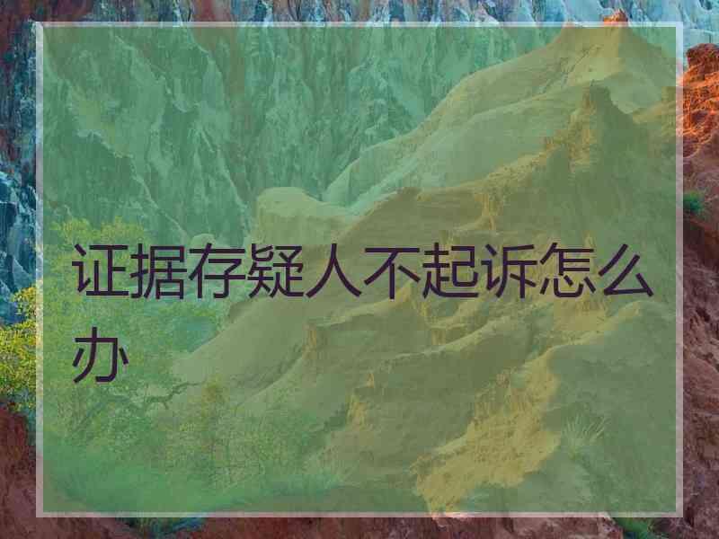 证据存疑人不起诉怎么办
