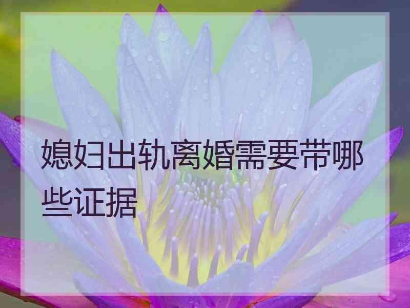 媳妇出轨离婚需要带哪些证据