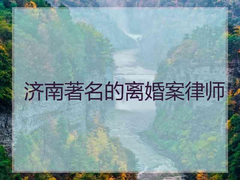 济南著名的离婚案律师