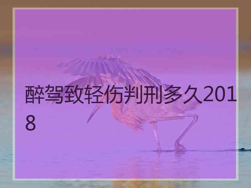 醉驾致轻伤判刑多久2018