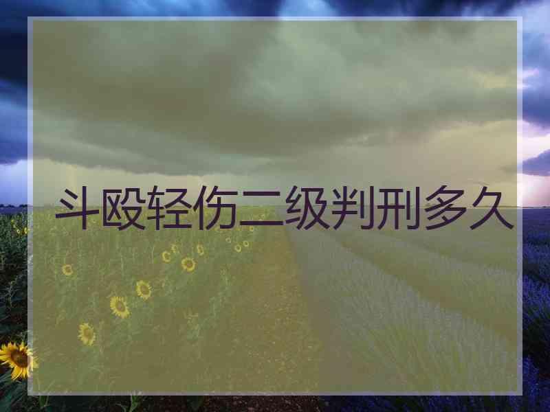 斗殴轻伤二级判刑多久