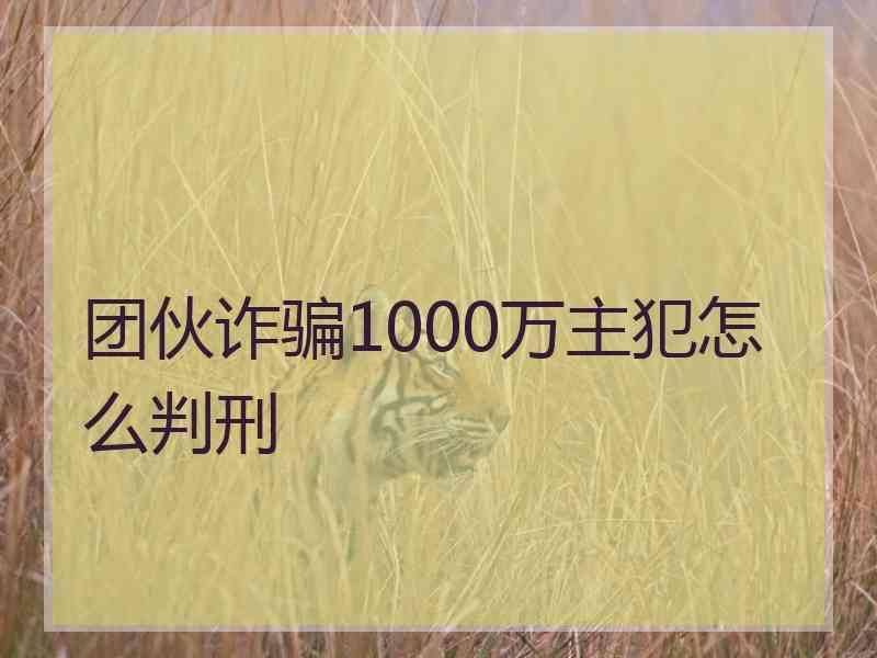 团伙诈骗1000万主犯怎么判刑