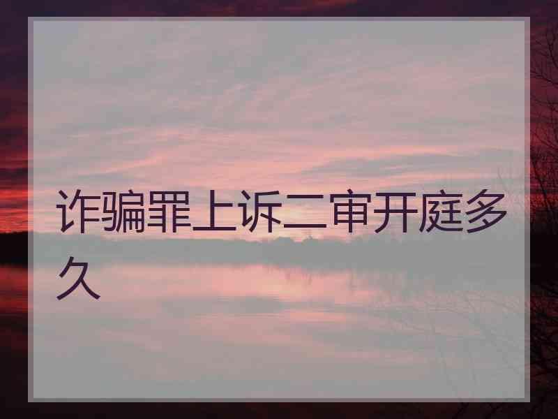 诈骗罪上诉二审开庭多久