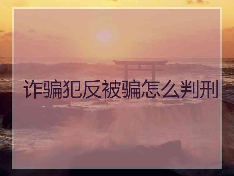 诈骗犯反被骗怎么判刑