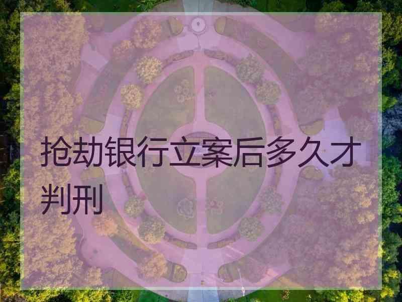 抢劫银行立案后多久才判刑