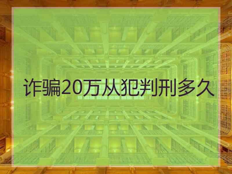 诈骗20万从犯判刑多久