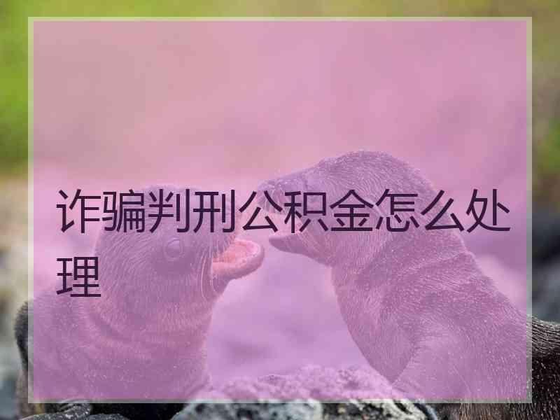 诈骗判刑公积金怎么处理