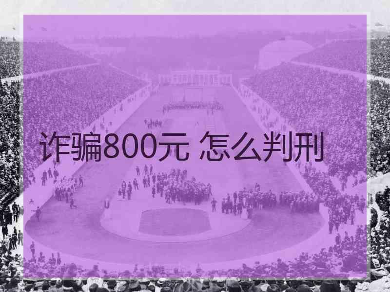 诈骗800元 怎么判刑
