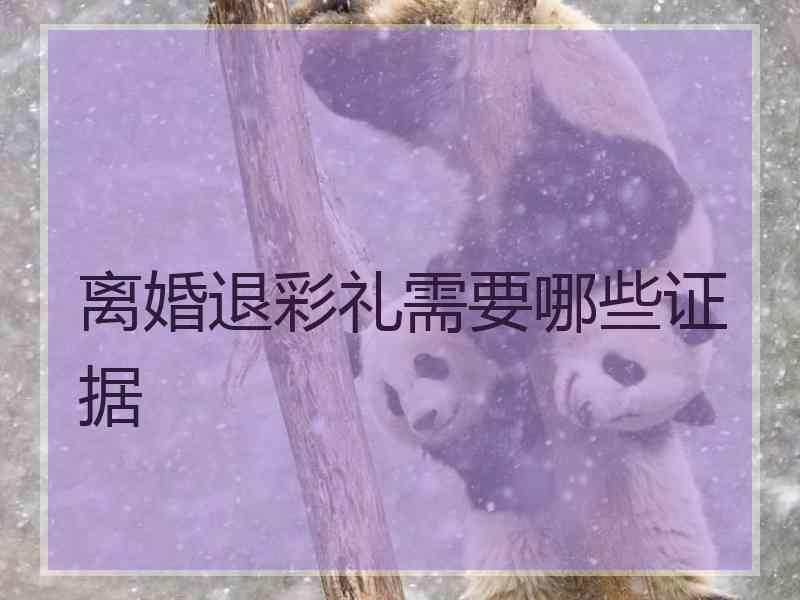 离婚退彩礼需要哪些证据