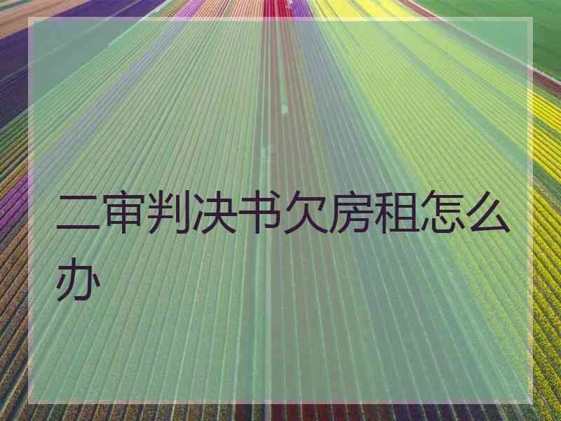 二审判决书欠房租怎么办