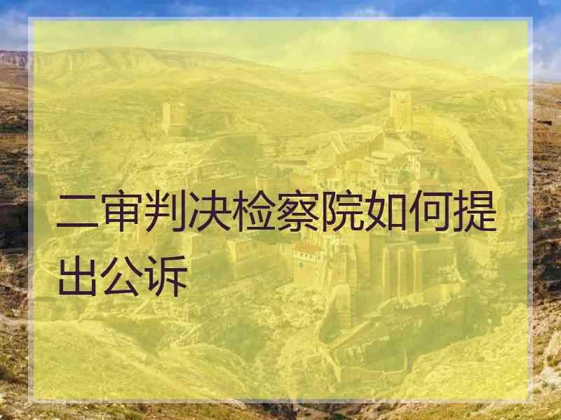 二审判决检察院如何提出公诉